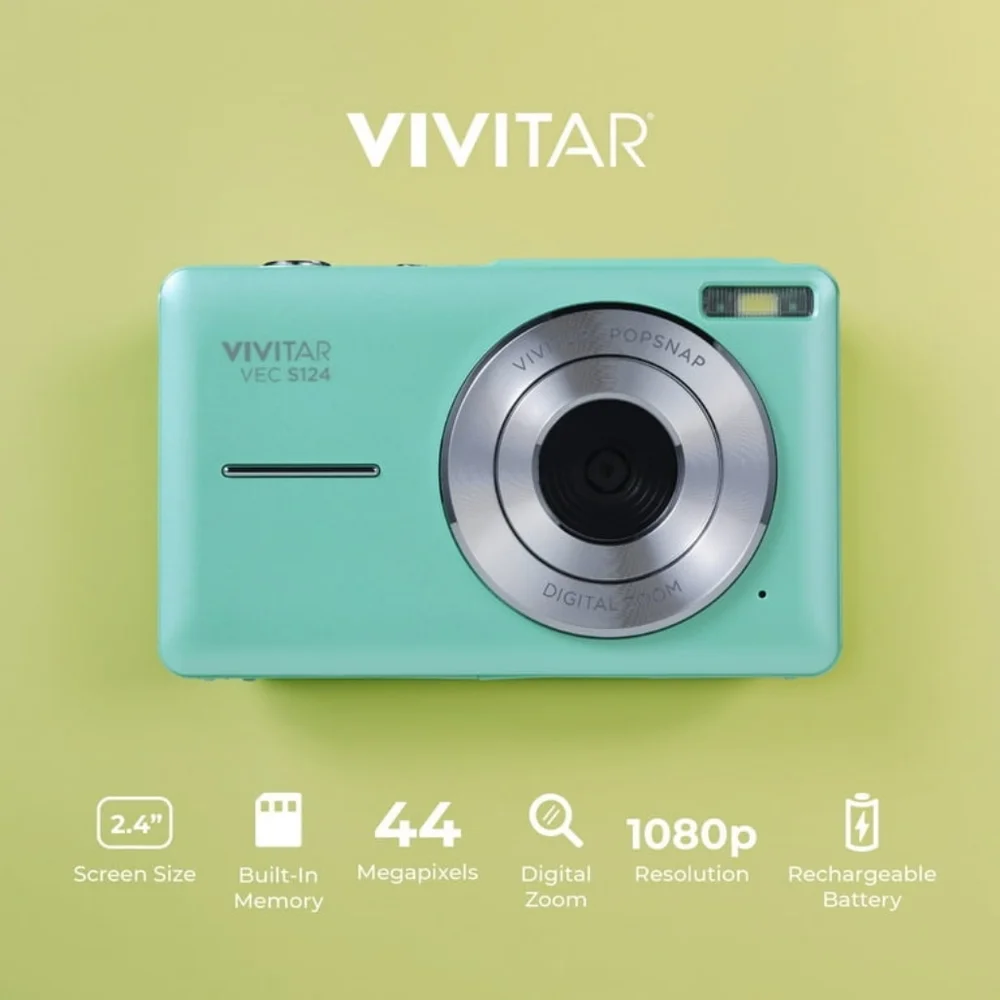 Vivitar Popnap Digital Camera, Green, 16X Zoom, 1080p, Micro SD,